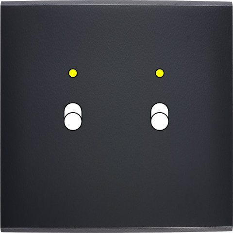 Façade confidence laiton noir mat simple 2 basculeurs+led magnétique