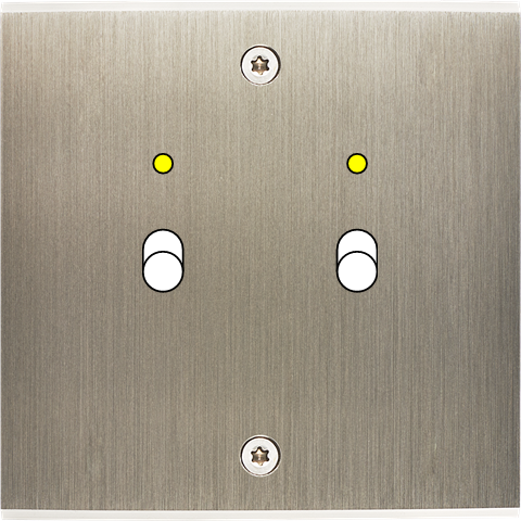 Façade confidence laiton acier brossé simple 2 basculeurs+led à vis