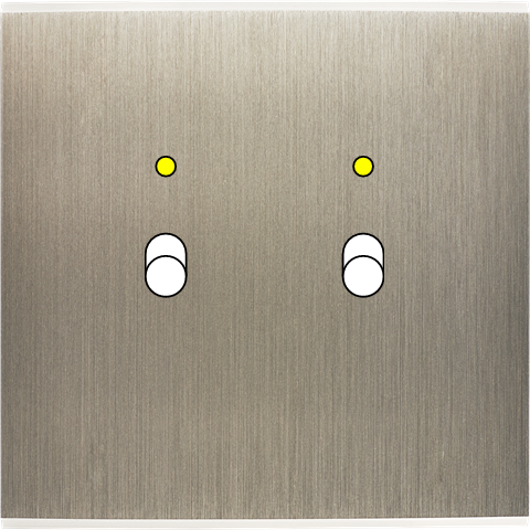 Façade confidence laiton acier brossé simple 2 basculeurs+led magnétique