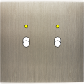 Façade confidence laiton acier brossé simple 2 basculeurs+led magnétique