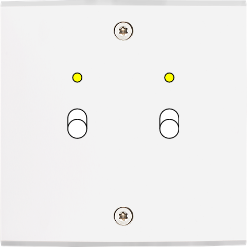 Façade confidence laiton blanc simple 2 basculeurs+led à vis