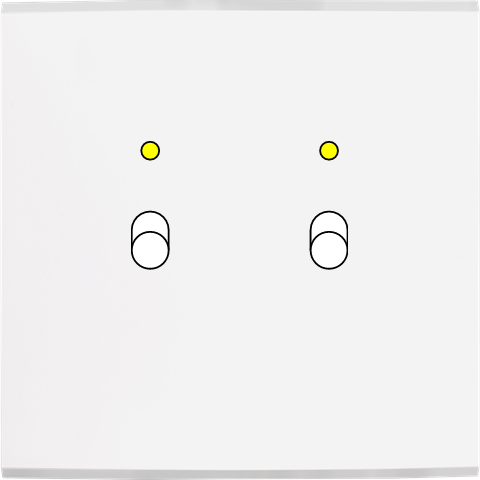 Façade confidence laiton blanc simple 2 basculeurs+led magnétique