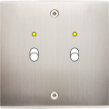 Façade confidence laiton nickel satiné simple 2 basculeurs+led à vis