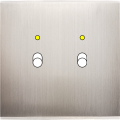Façade confidence laiton nickel satiné simple 2 basculeurs+led magnétique