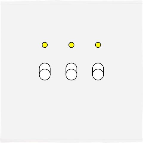 Façade confidence laiton blanc email simple 3 basculeurs+led magnétique - Modelec - 133424M-L Façade confidence laiton blanc email simple 3 basculeurs+led magnétique - Modelec - 133424M-L