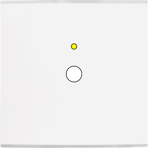 Façade confidence laiton blanc simple 1 bouton push+led magnétique
