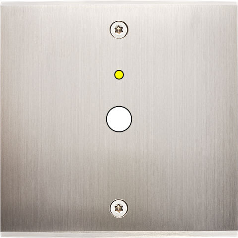 Façade confidence laiton nickel satiné simple 1 bouton push+led à vis