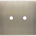 Façade confidence laiton acier brossé simple 2 boutons push+led magnétique - Modelec - 142412M-L