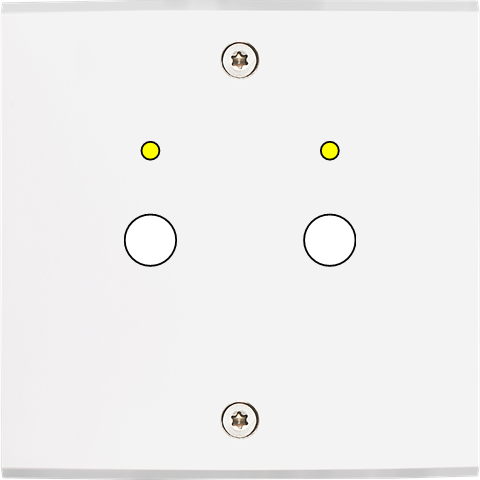 Façade confidence laiton blanc simple 2 boutons push+led à vis