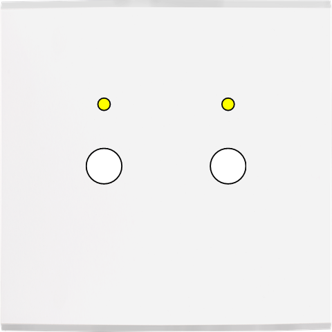 Façade confidence laiton blanc simple 2 boutons push+led magnétique