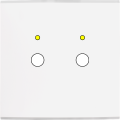 Façade confidence laiton blanc simple 2 boutons push+led magnétique