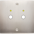 Façade confidence laiton nickel satiné simple 2 boutons push+led à vis
