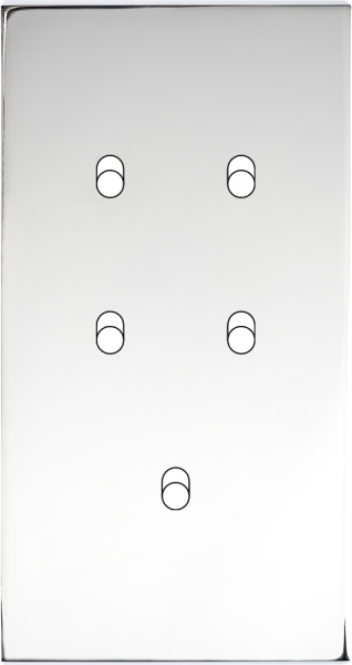 Façade Confidence Laiton  Chrome double verticale 5 basculeurs sans vis (157-415M) - Modelec - 157415M