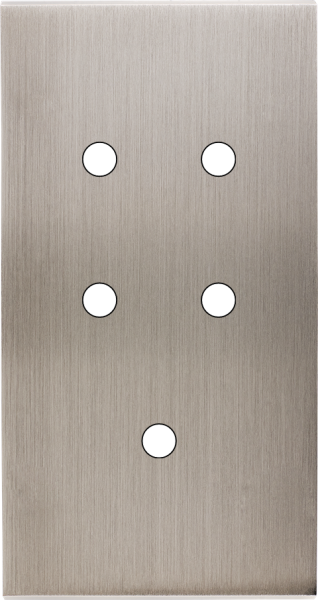 Façade Confidence Laiton  Nickel Satiné double verticale 5 PUSH sans vis (165-418M) - Modelec - 165418M