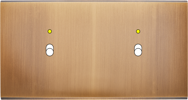 Façade confidence laiton vieux bronze double horizontale 1 basculeur+led 1 basculeur+led magnétique