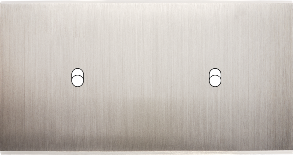 Façade Confidence Laiton  Nickel Satiné double horizontale 2 basculeurs sans vis (172-418M) - Modelec - 172418M