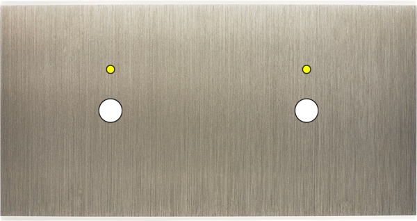 Façade confidence laiton acier brossé double horizontale 1 bouton push+led 1 bouton push+led magnétique