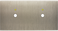Façade confidence laiton acier brossé double horizontale 1 bouton push+led 1 bouton push+led magnétique