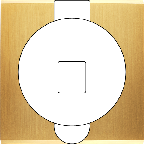 Façade confidence laiton satiné simple prise sol 1 emplacement pour chargeur usb ou média - Modelec - 902419