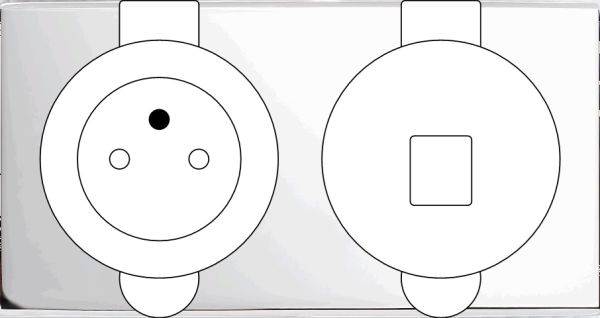 Façade confidence laiton chrome miroir double prise de sol prise 2p+t 1 emplacement pour chargeur usb ou média