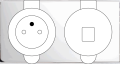 Façade confidence laiton chrome miroir double prise de sol prise 2p+t 1 emplacement pour chargeur usb ou média