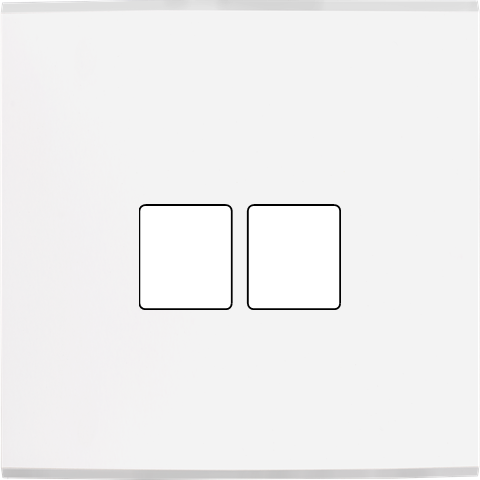Façade Confidence Laiton  Blanc simple 2 MEDIA sans vis (193-413M) - Modelec - 193413M