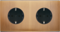 Façade confidence laitonà visieux bronze double horizontale 1 prise schuko 1 prise schuko 