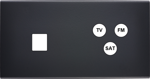 Façade Confidence Laiton  Noir double horizontale 1 MEDIA TV-FM-SAT sans vis (269-408M) - Modelec - 269408M