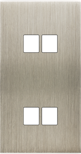 Façade Confidence Laiton  Acier double verticale 2 MEDIA 2 MEDIA sans vis (288-412M) - Modelec - 288412M