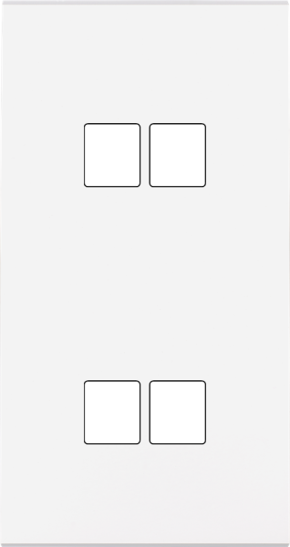 Façade Confidence Laiton  Blanc double verticale 2 MEDIA 2 MEDIA sans vis (288-413M) - Modelec - 288413M