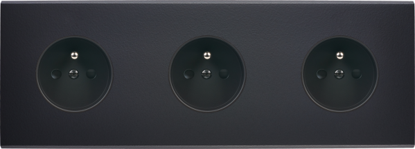 Façade Confidence Laiton  Noir triple horizontale PC PC PC sans vis (310-408M) - Modelec - 310408M