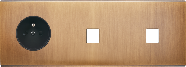 Façade  Confidence Laiton Bronze triple horizontale PC 1 MEDIA 1 MEDIA (326-417M) - Modelec - 326417M