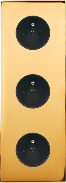 Façade Confidence Laiton  Or Miroir triple verticale PC PC PC sans vis (360-421M) - Modelec - 360421M