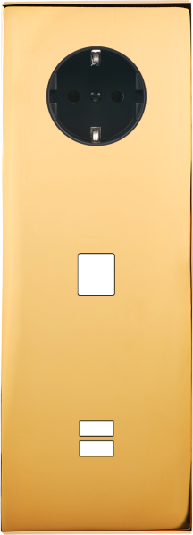 Façade confidence laiton or miroir triple verticale prise schuko 2p+t 1 média ouverture pour chargeur double usb 