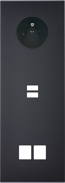 Façade confidence laiton noir mat triple verticale prise de courant 2p+t ouverture pour chargeur double usb 2 média  - Modelec - 386408M