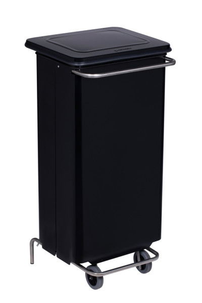 Conteneur mobile à pédale 110l métal noir