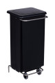 Conteneur mobile à pédale 110l métal noir