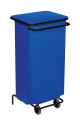 Conteneur mobile à pédale 110l métal bleu