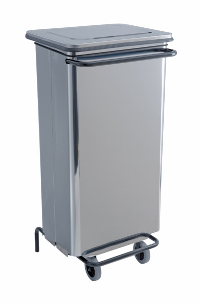 Conteneur mobile à pédale 110l inox