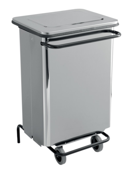 Conteneur mobile à pédale 70l inox