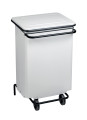 Conteneur mobile à pédale 70l métal blanc