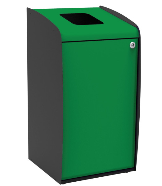 Borne de tri selectif ouverture frontale vert