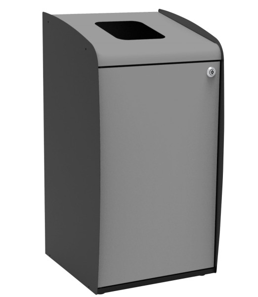 Borne de tri selectif ouverture frontale gris