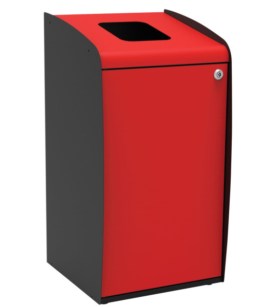 Borne de tri selectif ouverture frontale rouge