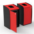 Borne de tri selectif ouverture frontale rouge
