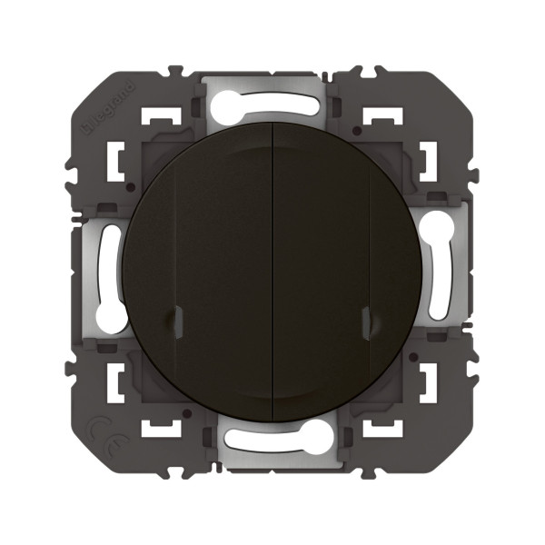 Interrupteur Double Connecté Noir 2x250W avec Neutre - Dooxie With Netatmo