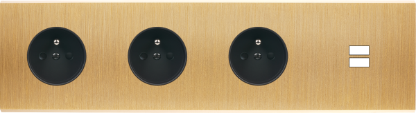 Façade confidence laiton brossé quadruple horizontale prise de courant 2p+t prise de courant 2p+t prise de courant 2p+t ouverture pour chargeur double usb  - Modelec - 436410M Façade confidence laiton brossé quadruple horizontale prise de courant 2p+t prise de courant 2p+t prise de courant 2p+t ouverture pour chargeur double usb  - Modelec - 436410M