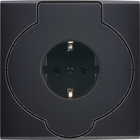 Façade confidence laiton noir mat simple prise sol schuko