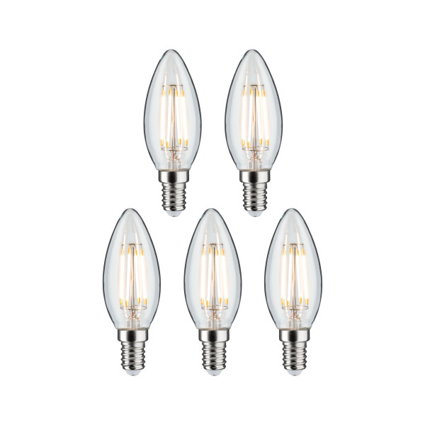 Pack de 5 led bougie 470lm 2700k clair e14 230v