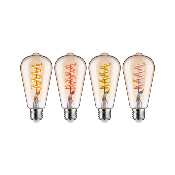 Ampoules led zb rgbw lot de 3 st64 e27 470lm 2200k-6500k dim or 230v